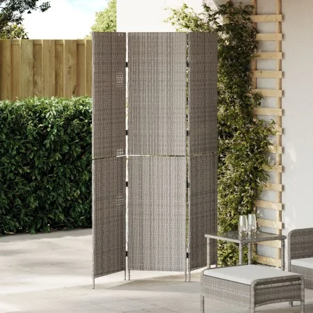 Divisor de habitación 3 paneles plegable gris 147x180 cm ratán polipropileno | Foro24.es | Tu tienda online para hogar, jardín y más Foro24.es