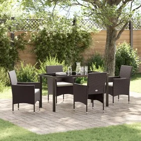 Conjunto de Comedor de Jardín de 5 Piezas Marrón Poliratán de , Sillas de jardín - Ref: Foro24-3379747, Precio: 387,50 €, Des...