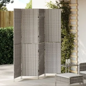 Divisor de habitaciones 4 paneles plegable gris 195x180 cm poli ratán by , Room dividers - Ref: Foro24-42003674, Price: 149,8...