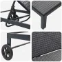 Tumbonas 2 pcs con ruedas y mesa negro de poliratán de , Tumbonas - Ref: Foro24-42004131, Precio: 258,53 €, Descuento: -5%%