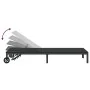 Tumbonas 2 pcs con ruedas y mesa negro de poliratán de , Tumbonas - Ref: Foro24-42004131, Precio: 258,53 €, Descuento: -5%%