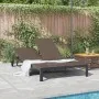 Tumbona con cojines y ruedas para 2 personas color marrón de ratán polivalente by , Loungers - Ref: Foro24-42004132, Price: 1...