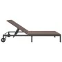 Tumbona con cojines y ruedas para 2 personas color marrón de ratán polivalente by , Loungers - Ref: Foro24-42004132, Price: 1...