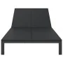 Tumbona con cojines y ruedas para 2 personas, Negro, Poliratán by , Loungers - Ref: Foro24-42004133, Price: 170,01 €, Discoun...