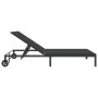 Tumbona con cojines y ruedas para 2 personas, Negro, Poliratán by , Loungers - Ref: Foro24-42004133, Price: 170,01 €, Discoun...