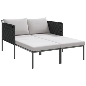 Tumbona con cojines para 2 personas Anthracite 115x153x69,5 cm Acero de , Tumbonas - Ref: Foro24-42004134, Precio: 255,98 €, ...