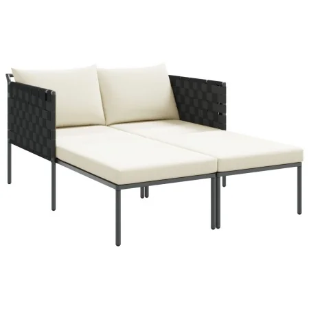 Tumbona con cojines para 2 personas color antracita 115x153x69,5 cm de acero | Foro24.es | Tu tienda online para hogar, jardín y más Foro24.es