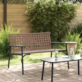Banco de Jardín Negro 113x79x75 cm Ratán Sintético
