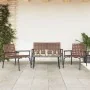 Set de café para exteriores de 4 piezas en ratán y acero marrón | Foro24.es | Tu tienda online para hogar, jardín y más Foro24.es