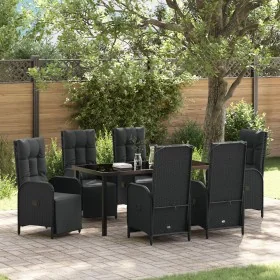 Juego de Comedor de Jardín de 7 Piezas con Cojines de Poliratán Negro von , Gartenstühle - Ref: Foro24-3380124, Preis: 1,00 €...