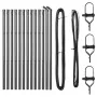 Set de postes de cercado 13 Pcs Gris Acero | Foro24.es | Tu tienda online para hogar, jardín y más Foro24.es