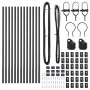 Set de postes de cercado 13 Pcs Gris Acero | Foro24.es | Tu tienda online para hogar, jardín y más Foro24.es