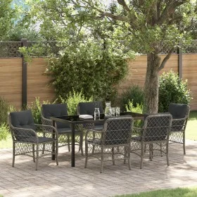 Set de Comedor de Jardín de 7 Piezas con Cojines