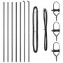 Juego de postes de cercas Set de 7 Gris Metal | Foro24.es | Tu tienda online para hogar, jardín y más Foro24.es