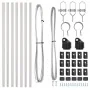 Set de postes de cerca Set de 7 Plateado Acero galvanizado | Foro24.es | Tu tienda online para hogar, jardín y más Foro24.es