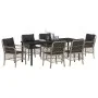 Set de Comedor de Jardín de 7 Piezas con Cojines Gris Claro Poliratán von , Gartenstühle - Ref: Foro24-3380244, Preis: 724,43...