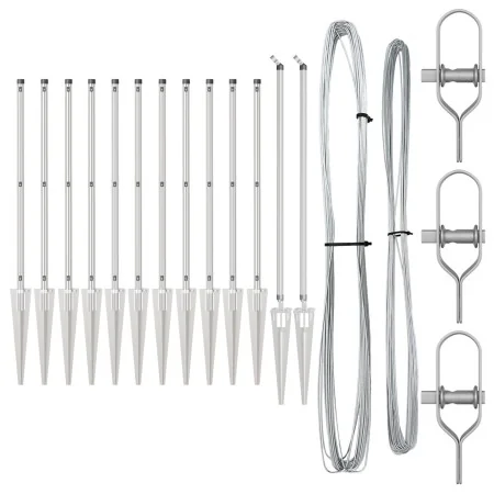 Juego de postes de cerca Conjunto de 13 Plata Acero galvanizado | Foro24.es | Tu tienda online para hogar, jardín y más Foro24.es