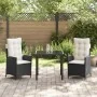 Set de 2 Negro PE ratán Mediano Reposabrazos ajustables de , Sillas de jardín - Ref: Foro24-3380477, Precio: 337,84 €, Descue...