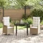 Set de 2 Beige y Blanco Crema de , Sillas de jardín - Ref: Foro24-3380505, Precio: 366,62 €, Descuento: -5%%