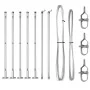 Conjunto de postes de cercado Set de 7 Plata Acero | Foro24.es | Tu tienda online para hogar, jardín y más Foro24.es