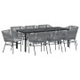 Conjunto de Comedor de Jardín de 9 Piezas con Cojines Gris Poliratán | Foro24.es | Tu tienda online para hogar, jardín y más Foro24.es