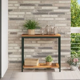 Mesa de Exterior Natural y Negra 35x80x75 cm de Madera Sólida y Acero von , Gartentische - Ref: Foro24-4010606, Preis: 92,77 ...