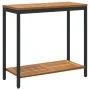 Mesa de Exterior Natural y Negra 35x80x75 cm de Madera Sólida y Acero by , Garden tables - Ref: Foro24-4010606, Price: 92,77 ...