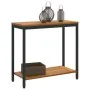 Mesa de Exterior Natural y Negra 35x80x75 cm de Madera Sólida y Acero by , Garden tables - Ref: Foro24-4010606, Price: 92,77 ...