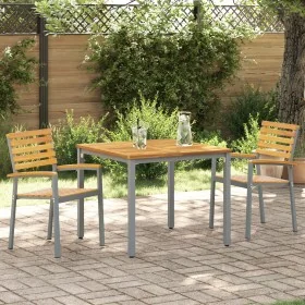 Silla de jardín apilable Gris, marrón Acero