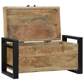 Baú de Almacenamiento 60x30x30cm de Madera Maciza de Mango y Metal de , Baúles de almacenamiento - Ref: Foro24-4015971, Preci...