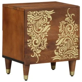 Mesitas de Noche Marrón Miel Madera Maciza Mediana