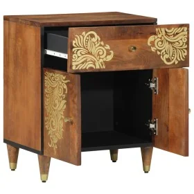 Cabinet de Noche Marrón miel Madera maciza 50 x