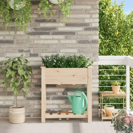 Plantador de Jardín con Estante 71x37x76 cm de Madera Maciza de Pino by , Pots and planters - Ref: Foro24-42006566, Price: 63...
