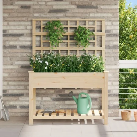 Plantador de Jardín con Enrejado y Estante 115x59x152 cm de Madera Maciza de Pino von , Töpfe und Pflanzgefäße - Ref: Foro24-...