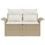 Sofá de jardín de 2 plazas con cojines Beige de Poliratán by , Outdoor sofas - Ref: Foro24-42006696, Price: 179,20 €, Discoun...