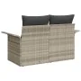 Sofá de jardín de 2 plazas con cojines gris claro de poliratán von , Outdoor-Sofas - Ref: Foro24-42006697, Preis: 178,80 €, R...