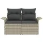 Sofá de jardín de 2 plazas con cojines gris claro de poliratán von , Outdoor-Sofas - Ref: Foro24-42006697, Preis: 178,80 €, R...