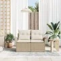 Sofá de Jardín de 2 Plazas con Almacenamiento y Cojines Beige Poliratán | Foro24.es | Tu tienda online para hogar, jardín y más Foro24.es