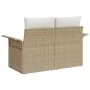 Sofá de Jardín de 2 Plazas con Almacenamiento y Cojines Beige Poliratán | Foro24.es | Tu tienda online para hogar, jardín y más Foro24.es