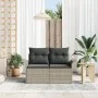 Sofá de Jardín de 2 Plazas con Almacenamiento y Cojines Gris Claro de Ratán | Foro24.es | Tu tienda online para hogar, jardín y más Foro24.es
