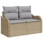 Sofá de jardín de 2 plazas con almacenamiento y cojines Beige Poliratán by , Outdoor sofas - Ref: Foro24-42006725, Price: 191...