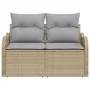 Sofá de jardín de 2 plazas con almacenamiento y cojines Beige Poliratán by , Outdoor sofas - Ref: Foro24-42006725, Price: 191...