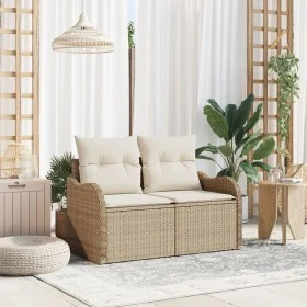 Sofá de jardín de 2 plazas con almacenamiento y cojines Beige Ratán von , Outdoor-Sofas - Ref: Foro24-42006726, Preis: 190,96...