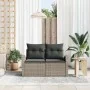 Sofá de Jardín de 2 Plazas con Cojines Gris Poliratán by , Outdoor sofas - Ref: Foro24-42006734, Price: 176,13 €, Discount: -5%%