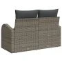 Sofá de Jardín de 2 Plazas con Cojines Gris Poliratán by , Outdoor sofas - Ref: Foro24-42006734, Price: 176,13 €, Discount: -5%%