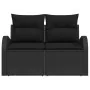 Sofá de Jardín de 2 Plazas con Cojines Negro Ratán Sintético by , Outdoor sofas - Ref: Foro24-42006741, Price: 168,08 €, Disc...