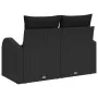 Sofá de Jardín de 2 Plazas con Cojines Negro Ratán Sintético by , Outdoor sofas - Ref: Foro24-42006741, Price: 168,08 €, Disc...