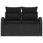 Sofá de Jardín de 2 Plazas con Cojines Negro Ratán Sintético by , Outdoor sofas - Ref: Foro24-42006741, Price: 168,08 €, Disc...