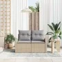 Sofá de Jardín de 2 Plazas con Almacenamiento y Cojines Beige Poliratán | Foro24.es | Tu tienda online para hogar, jardín y más Foro24.es