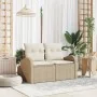 Sofá de jardín de 2 plazas con almacenamiento y cojines de ratán beige y crema von , Outdoor-Sofas - Ref: Foro24-42006746, Pr...
